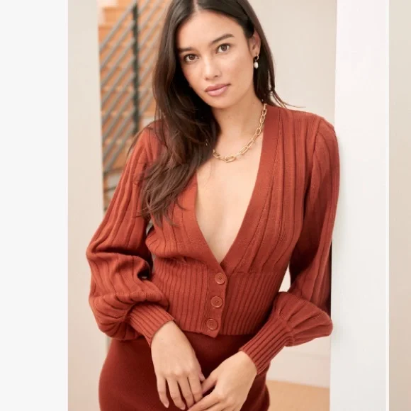 Aritzia Wilfred Plunge Front Cardigan